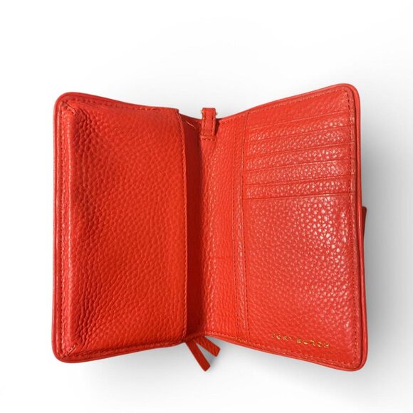 TORY BURCH - Orange Leather Britten Smartphone Wristlet Bi Fold Wallet - Picture 2 of 4
